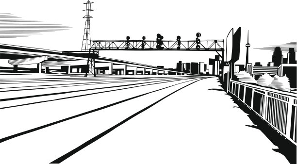 城市墨水插图图片下载