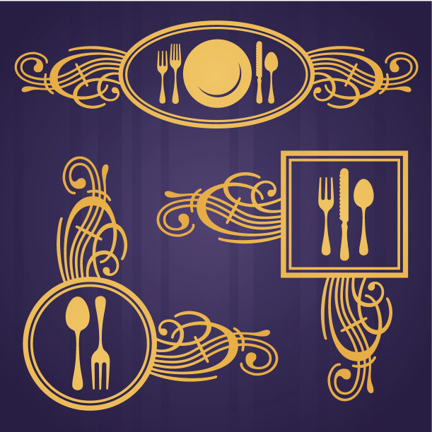 优雅的银器元素图片下载