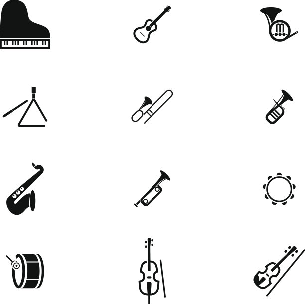 经典音乐乐器图标集图片下载