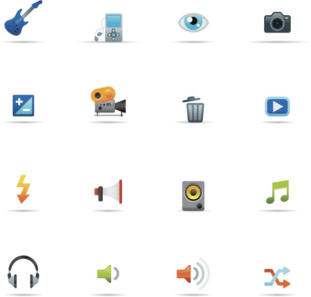 图标设置，多媒体和音乐颜色图片下载