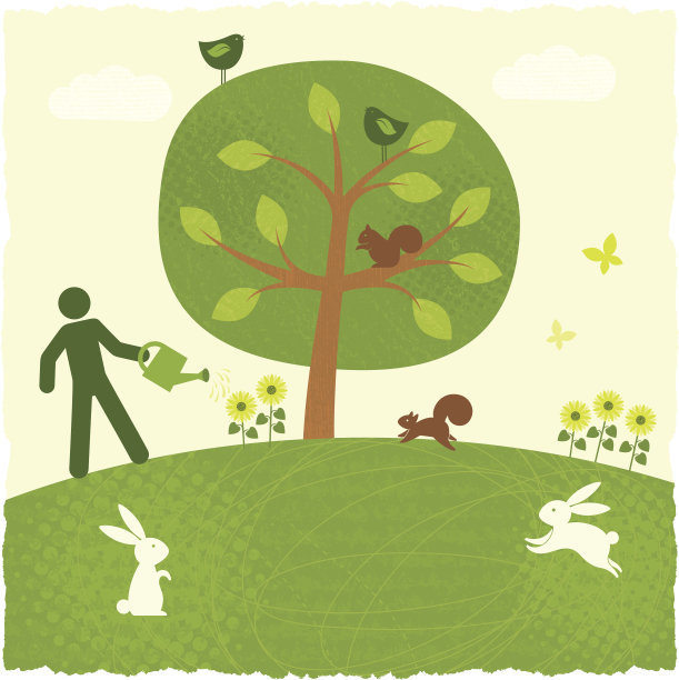 植树节插画素材ID：306713466