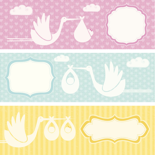 出生通告横幅(家庭生活系列)图片下载