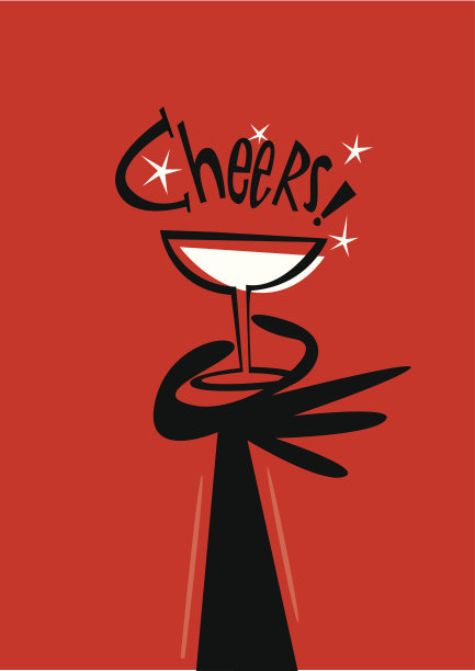 吐司。伸出手，大声欢呼。图片下载