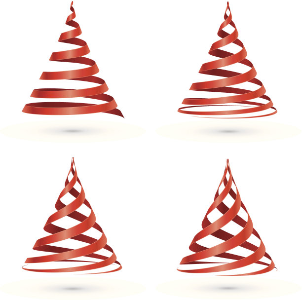 红丝带圣诞树图片下载