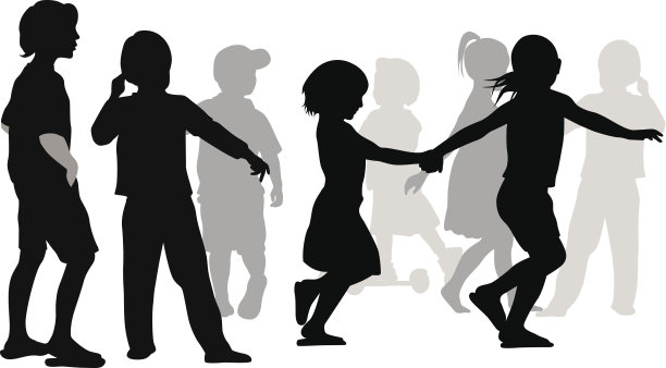 儿童和儿童矢量剪影图片下载