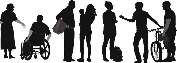 友好的谈话矢量剪影图片下载