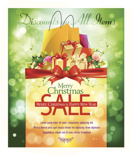 圣诞及新年促销背景图片下载