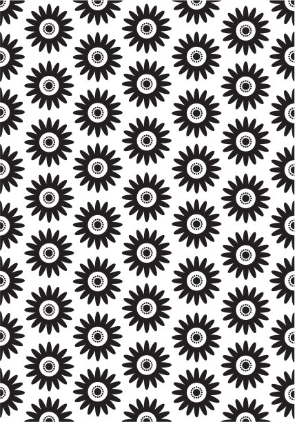 黑色雏菊重复图案图片下载