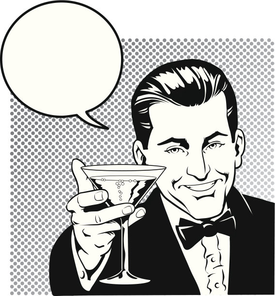 男人用演讲气球敬酒图片下载