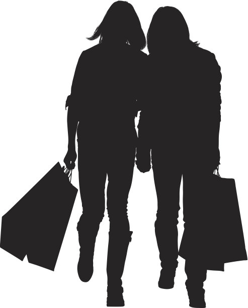购物女性剪影图片下载