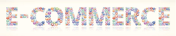 社交网络上的电子商务和互联网颜色按钮图片下载