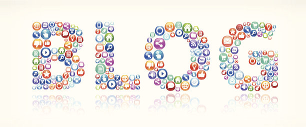 博客上的社交网络和互联网颜色按钮图片下载