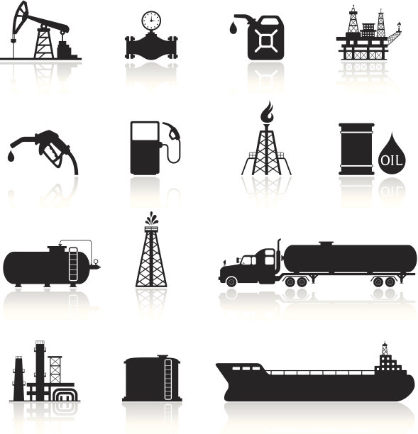 石油和汽油工业图标集图片下载