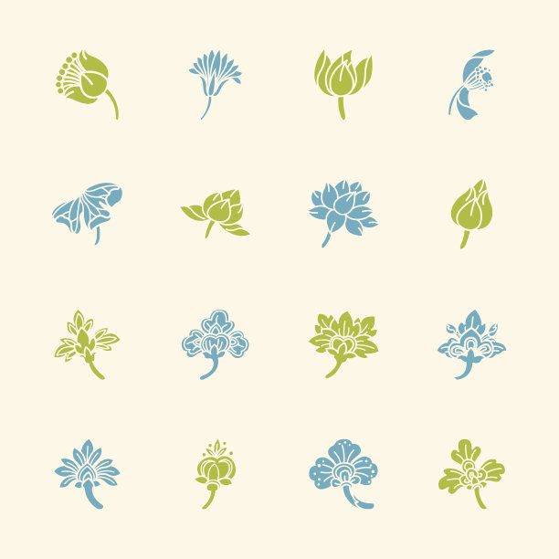 泰国图案花卉图标集2 -颜色系列图片下载