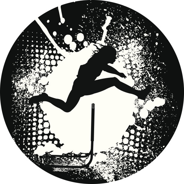 田径跨栏选手Grunge图形图片下载