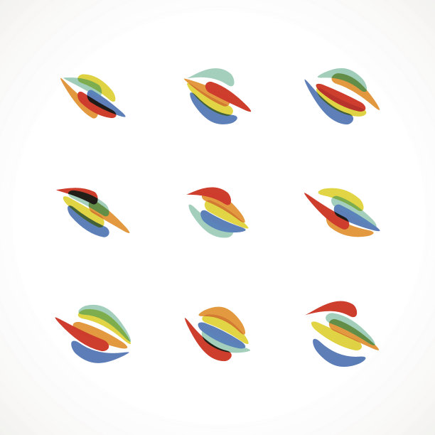 一套抽象多彩的时尚图标设计图片下载