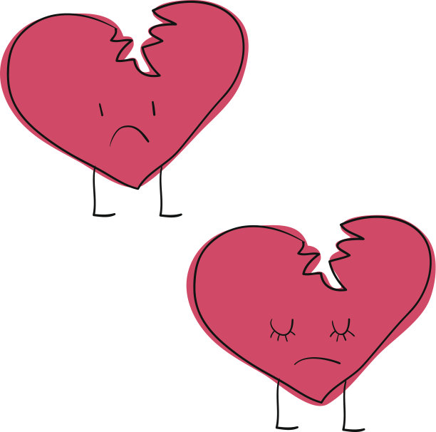 破碎的心人物涂鸦图片下载