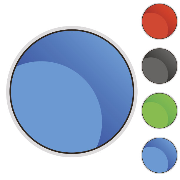 圆形按钮图标集图片下载