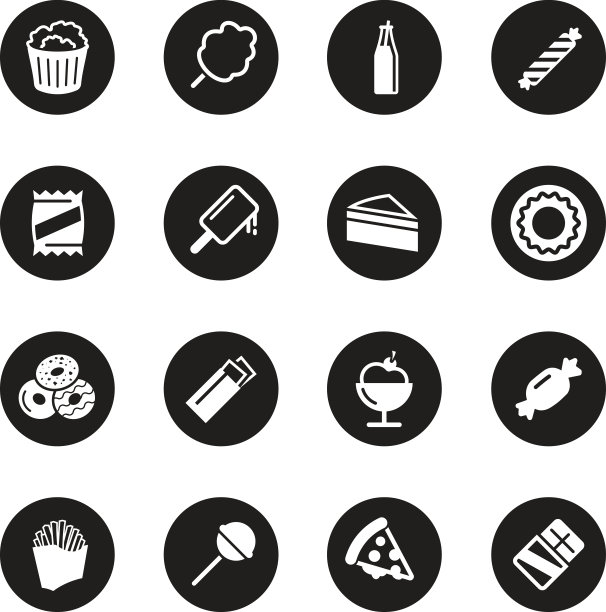 垃圾食品图标-黑圈系列图片下载