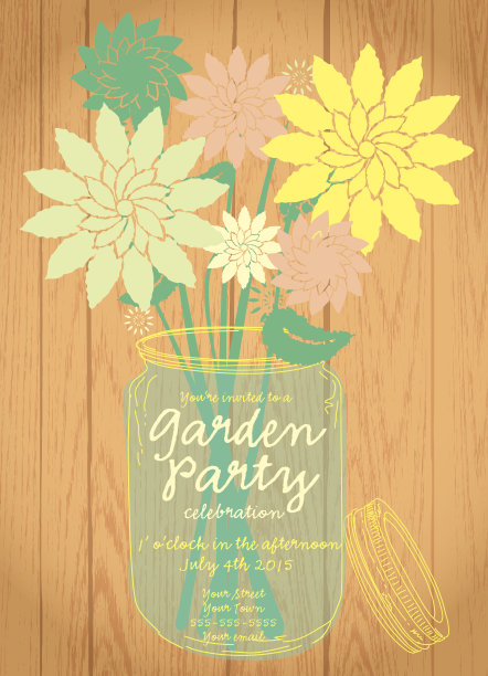 春季游园会邀请彩罐设计模板图片下载