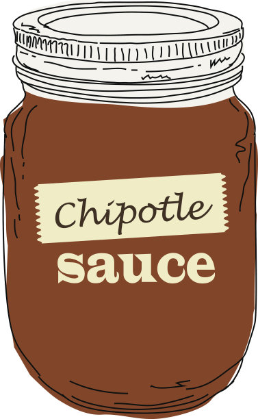 Chipotle烧烤主题的梅森罐手绘图片下载