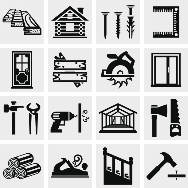 木工矢量图标设置为灰色图片下载