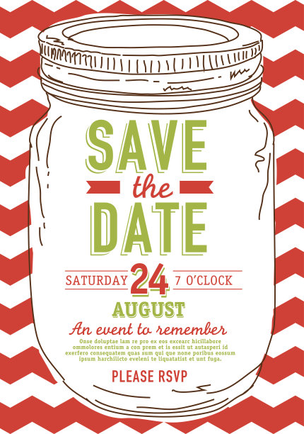 白色罐头罐保存日期邀请雪佛龙背景图片下载