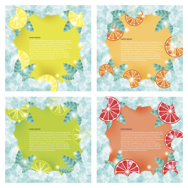 架子由冰块，水果和薄荷制成。矢量插图。图片下载