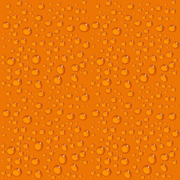 无缝橙色背景与水滴。矢量图图片下载