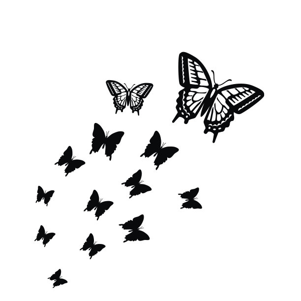 蝴蝶矢量插图-矢量图片下载