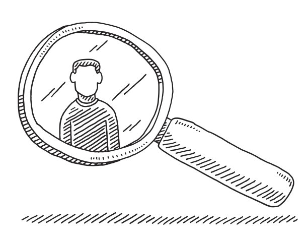 通缉犯放大镜绘图图片下载