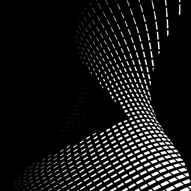 半色调模式波浪网格与梯度和黑色背景图片下载