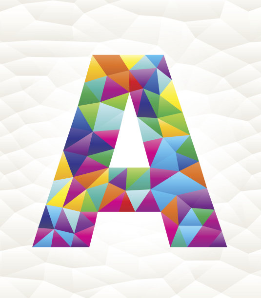 字母A上三角图案马赛克版税免费矢量艺术图片下载