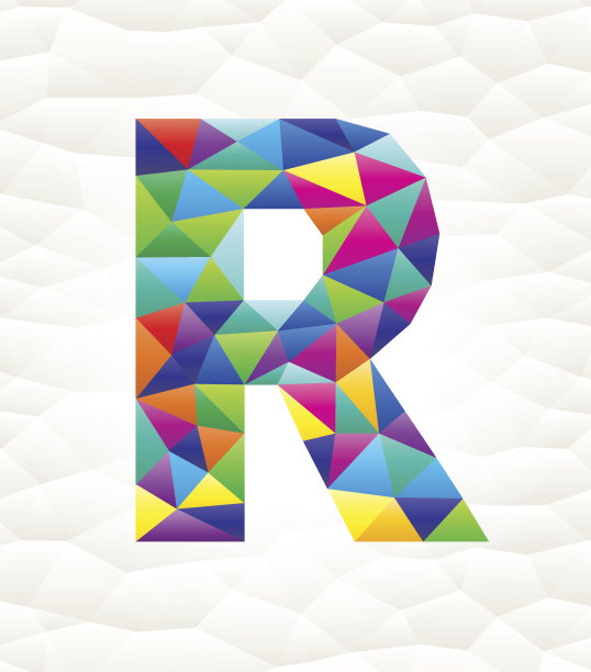 字母R上三角图案马赛克版税免费矢量艺术图片下载