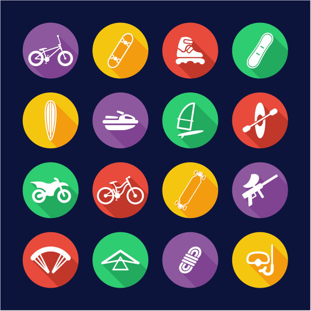 极限运动图标平面设计圈图片下载