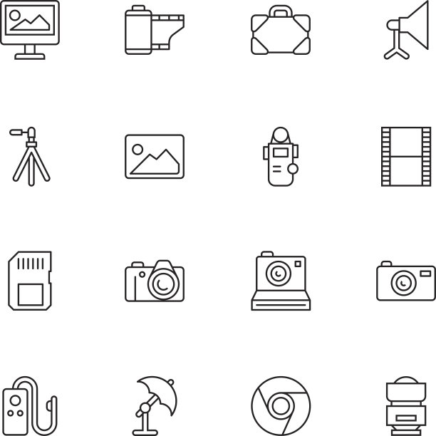 矢量插图的摄影图标图片下载