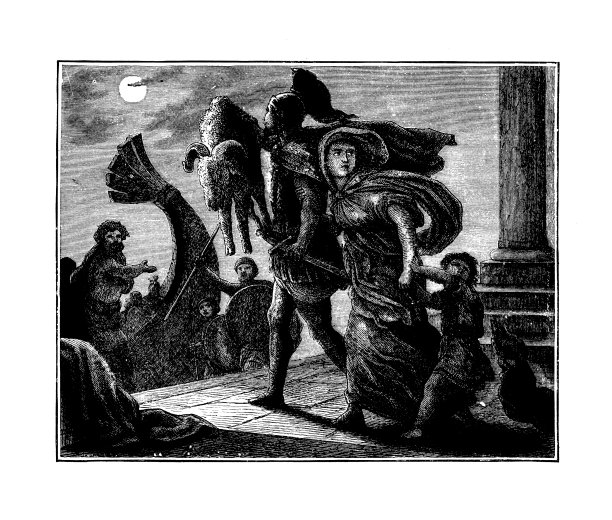 杰森带着美狄亚和金羊毛逃跑了(古董雕刻)图片下载