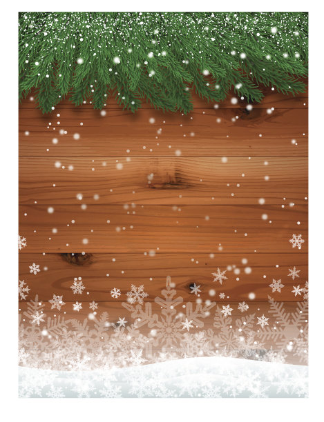 圣诞背景[有冷杉树的木墙]图片下载