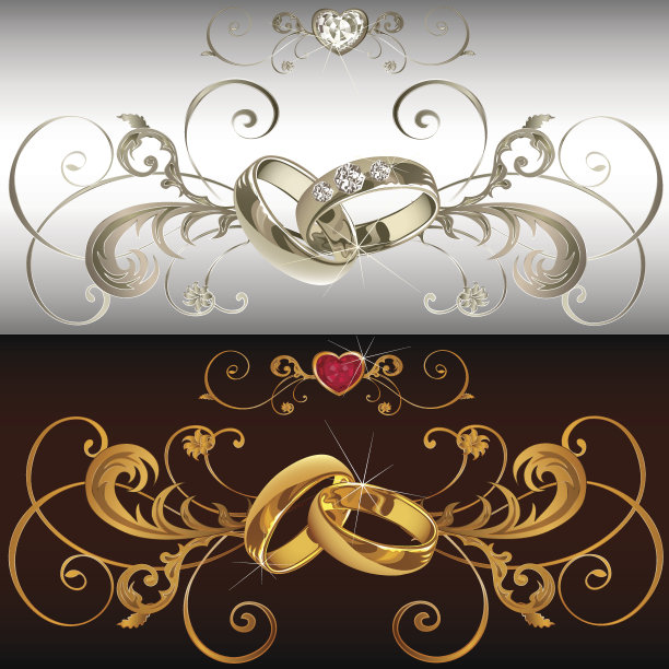 彩色和黑白结婚卡图片下载