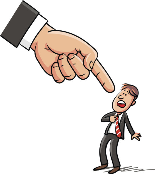 巨大的手指着惊讶的男人图片下载