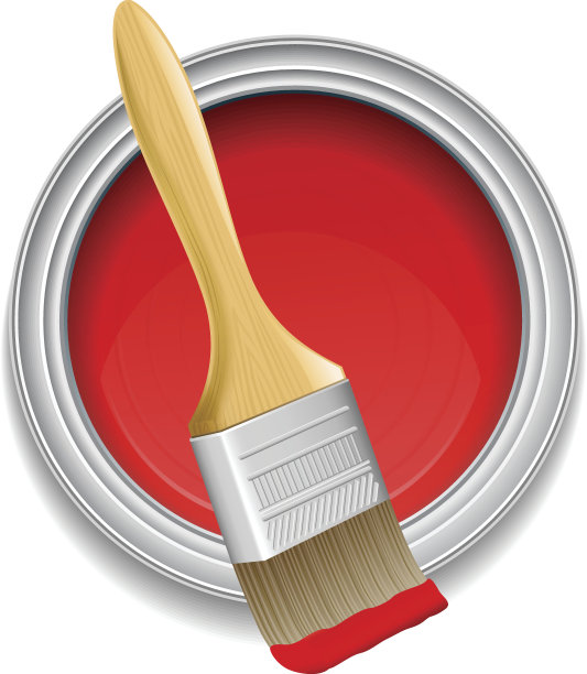 油漆罐和油漆刷图片下载