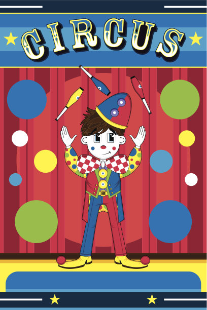 卡通杂耍小丑图片下载