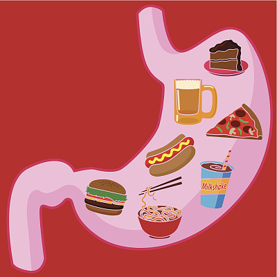 胃里塞满了垃圾食品图片下载