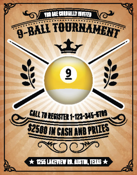 台球比赛上的版税免费矢量背景海报图片下载