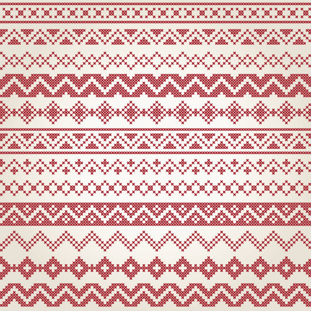 一套绣十字缝无缝边界图片下载