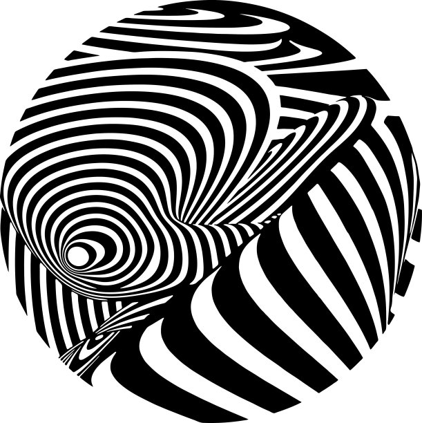 圆形填充了漩涡条纹半色调模式图片下载