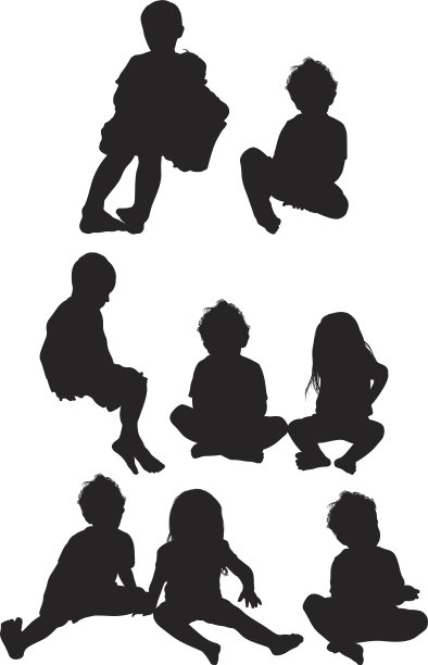 男孩和女孩在各种各样的动作图片下载