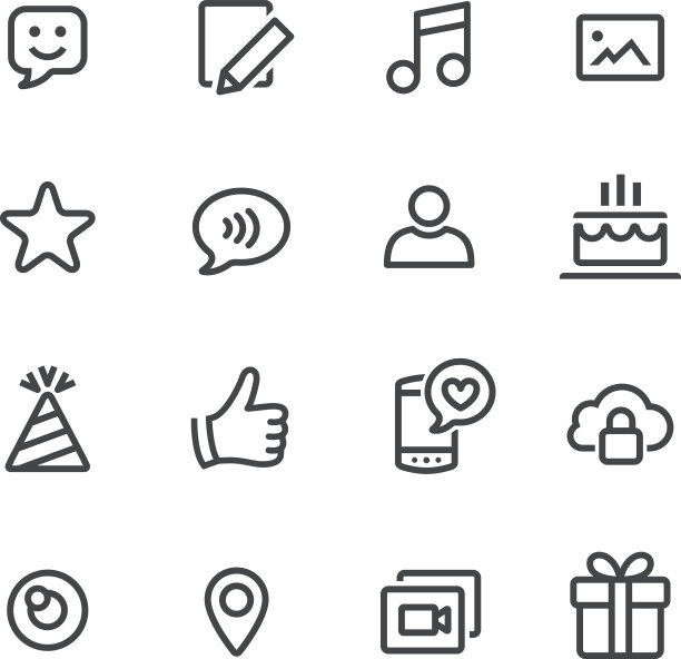 沟通和社交媒体图标-系列图片下载