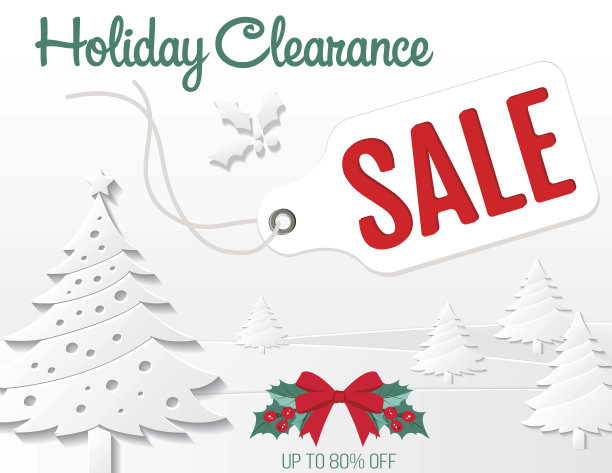 白色3D圣诞销售广告模板图片下载