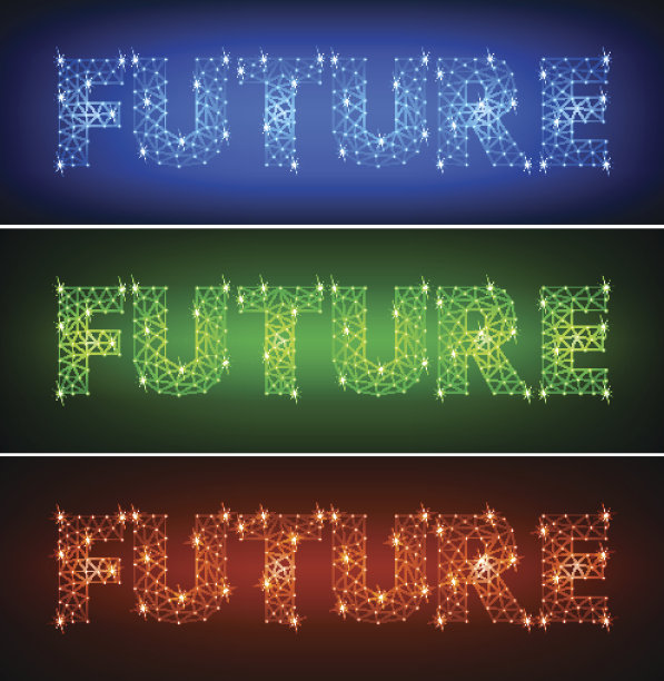 未来三角节点连接结构矢量艺术图片下载